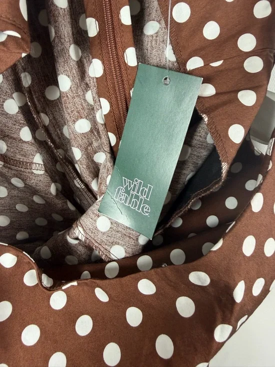 Wild Fable™ Women's Sleeveless Tie Mini Dress - Brown Polka Dots - M - Picture 12 of 15